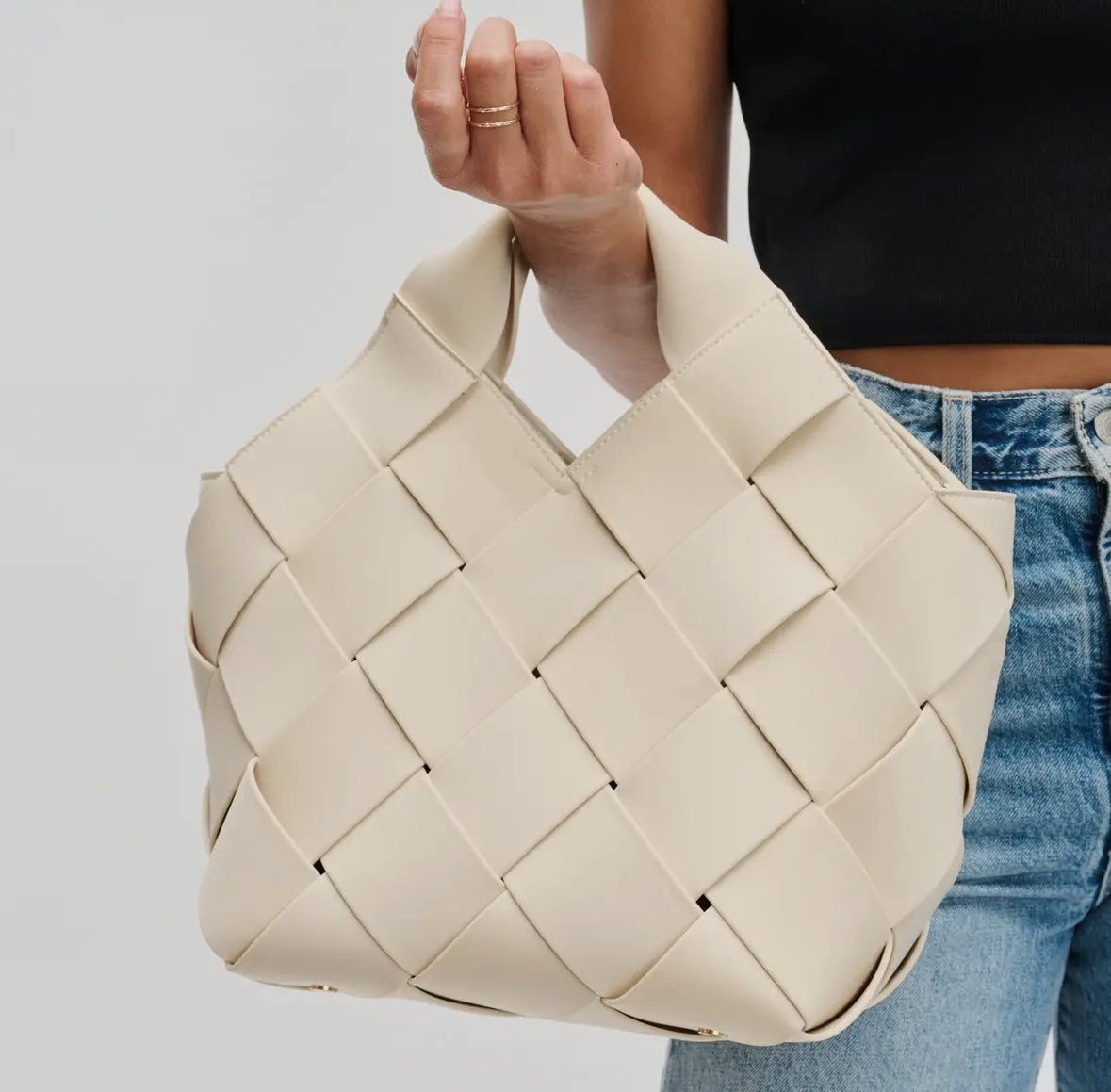 Resilience Woven Tote- Cream