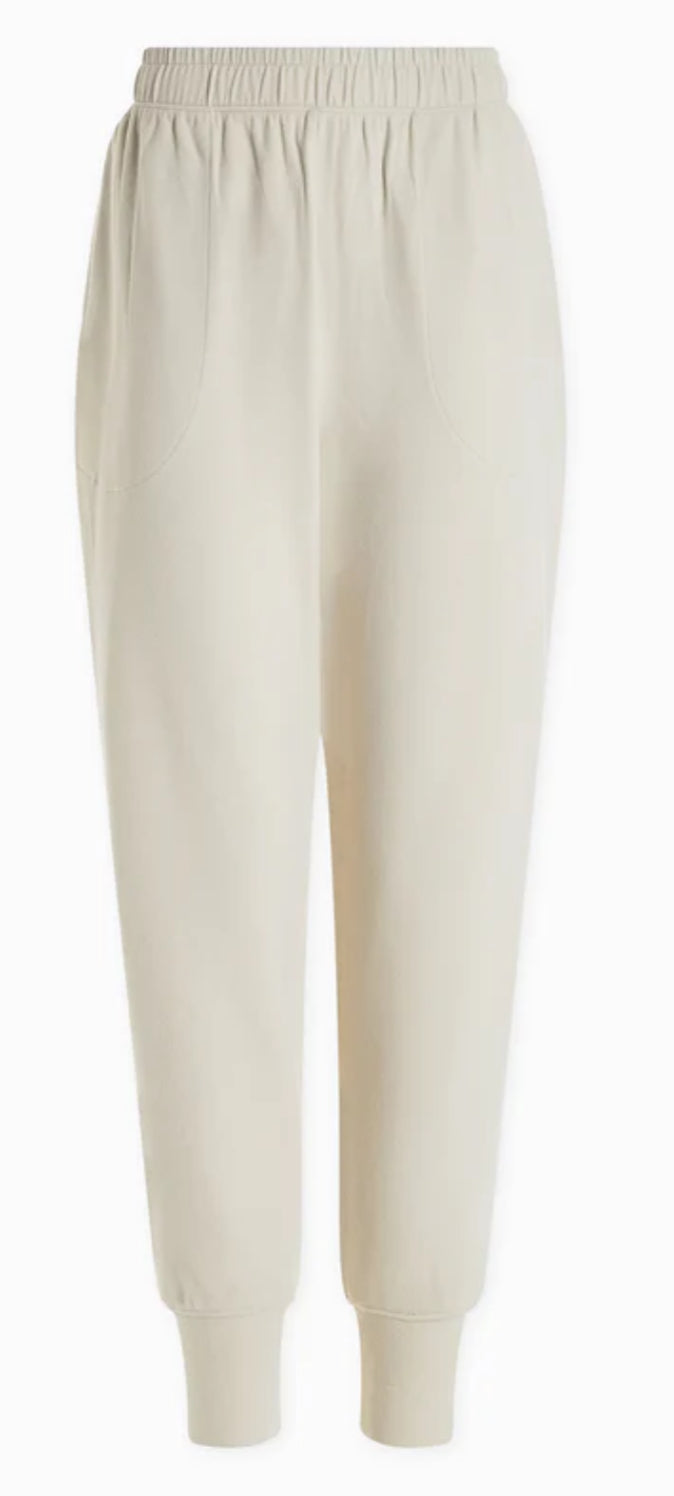 Brushed Rib Slim Cuff Pant 25"- Cement Marl