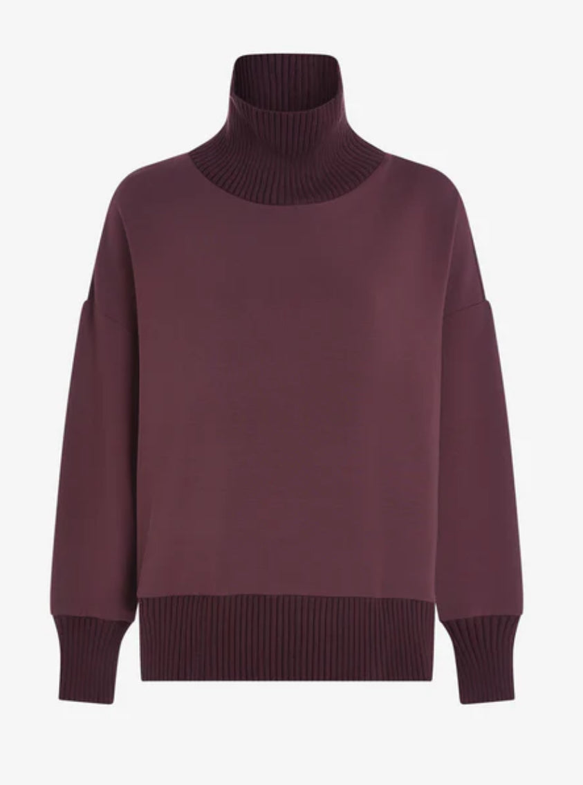 Barker High Neck Sweat-Deep Mahogany