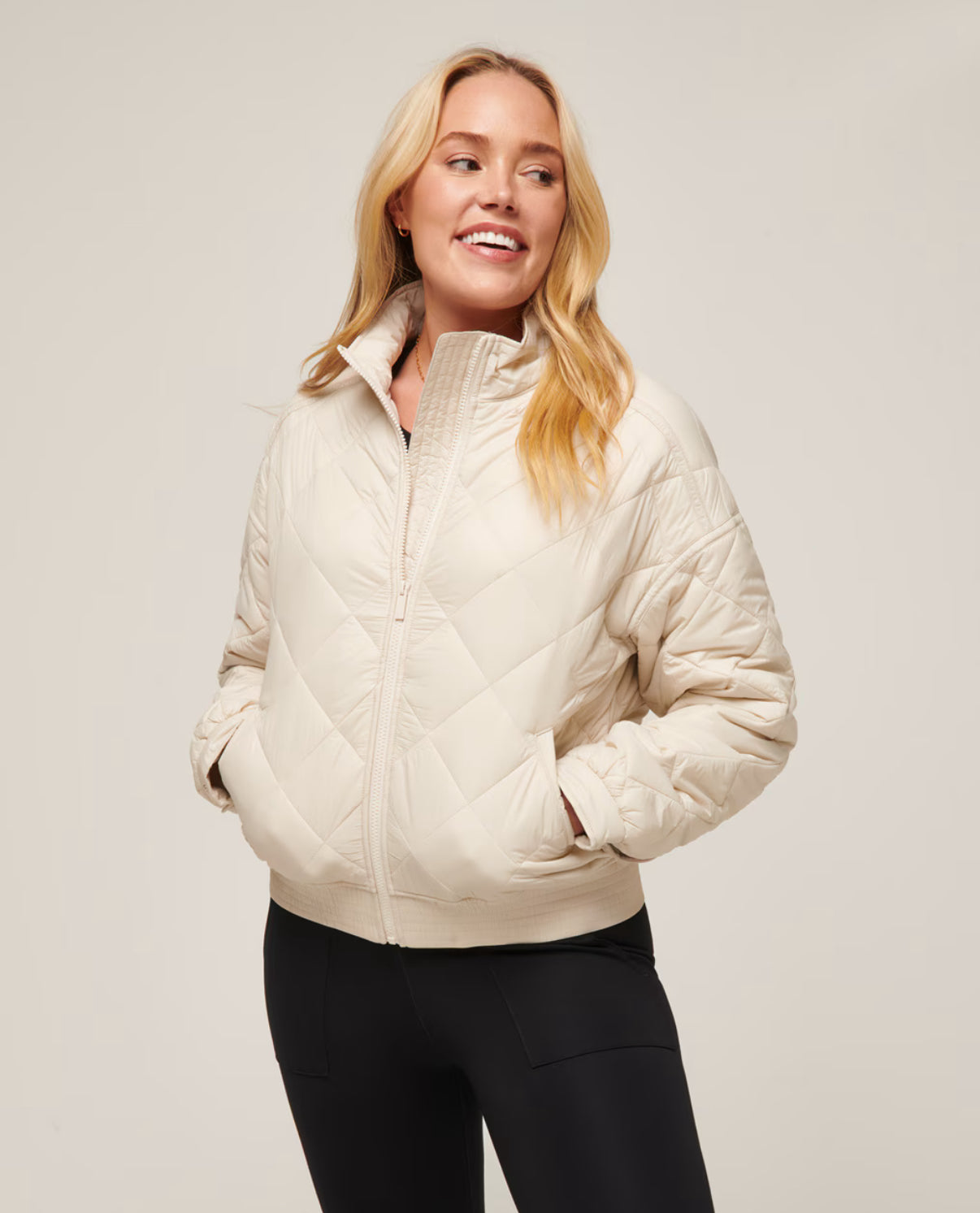 Lights at Night Quilted Jacket- Pumice Stone