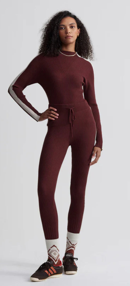 Aiden Knit Legging- Red Chocolate