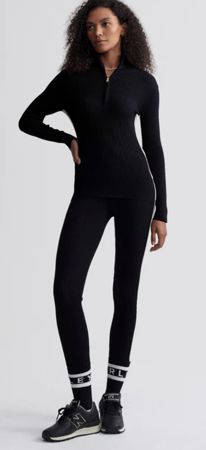 Demi 2.0 Half-Zip Knit- Black