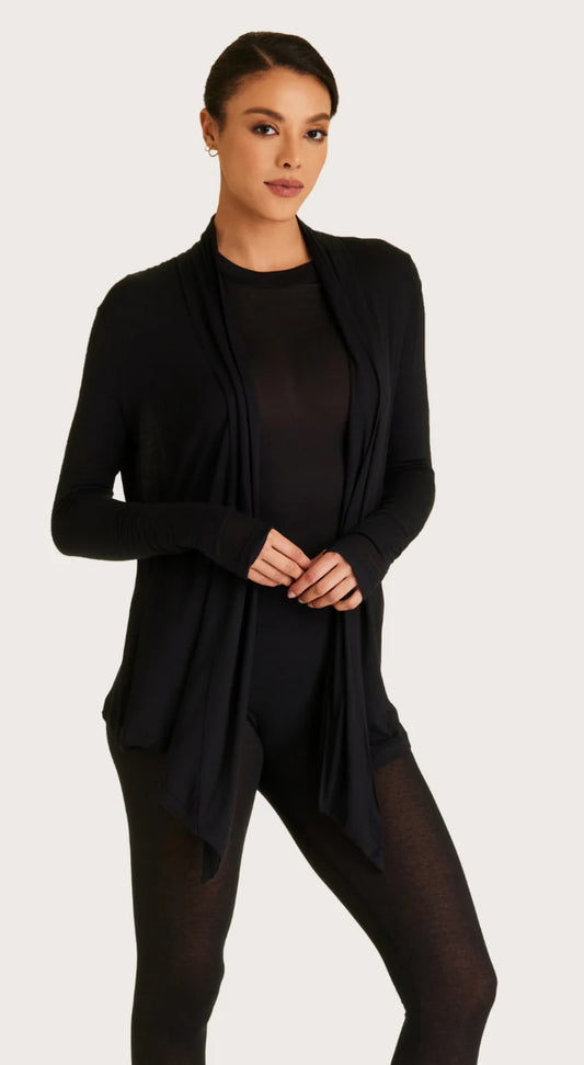 Washable Cashmere Cardigan- Black