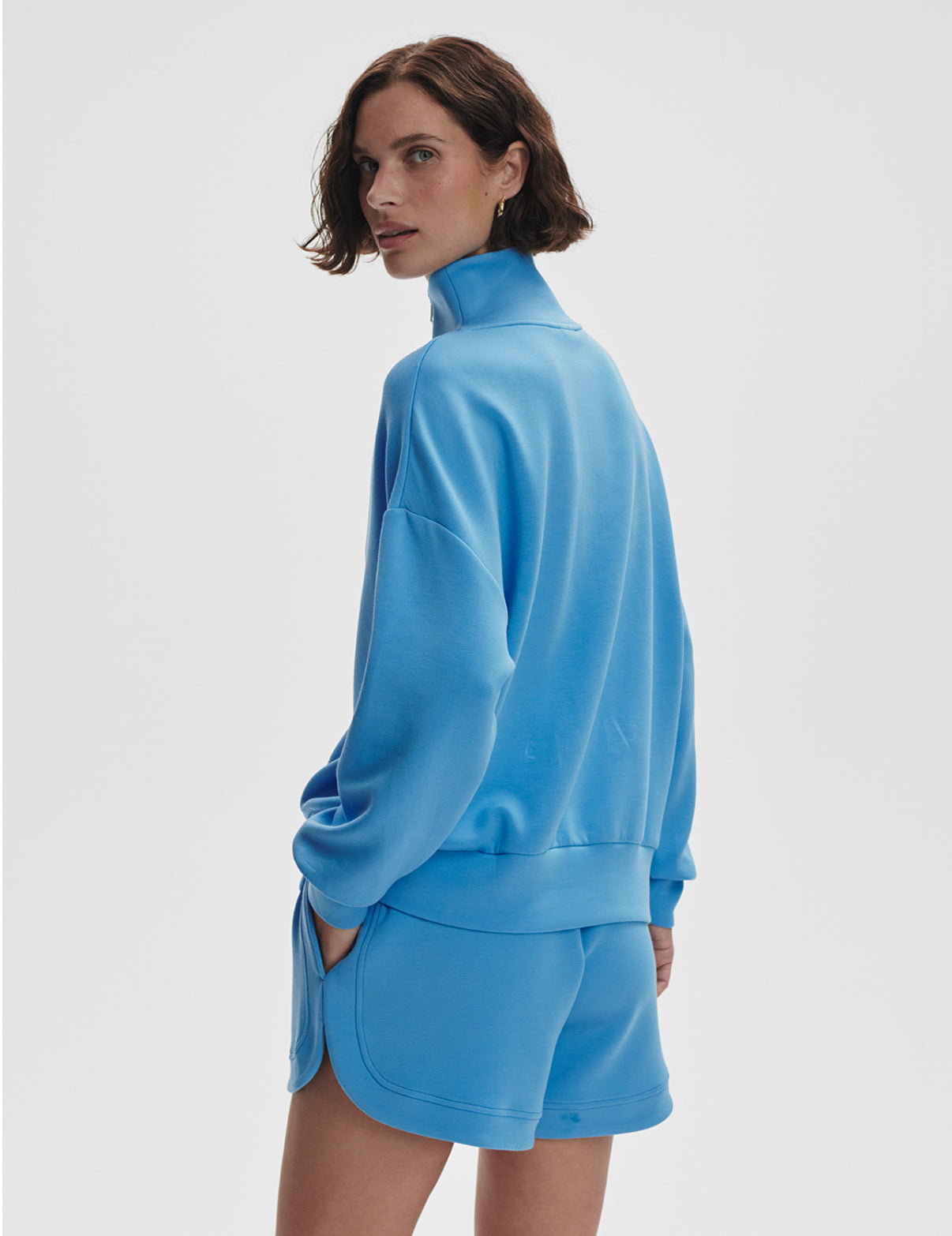 Hawley Half- Zip- Azure Blue