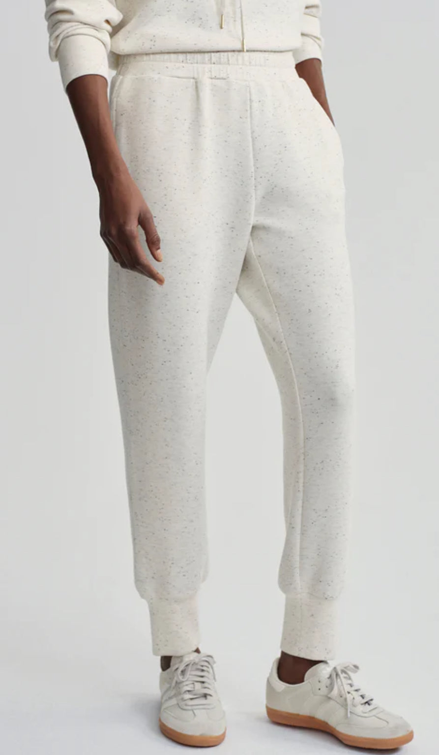 Slim Cuff Pant 25”- Ivory Marl Fleck