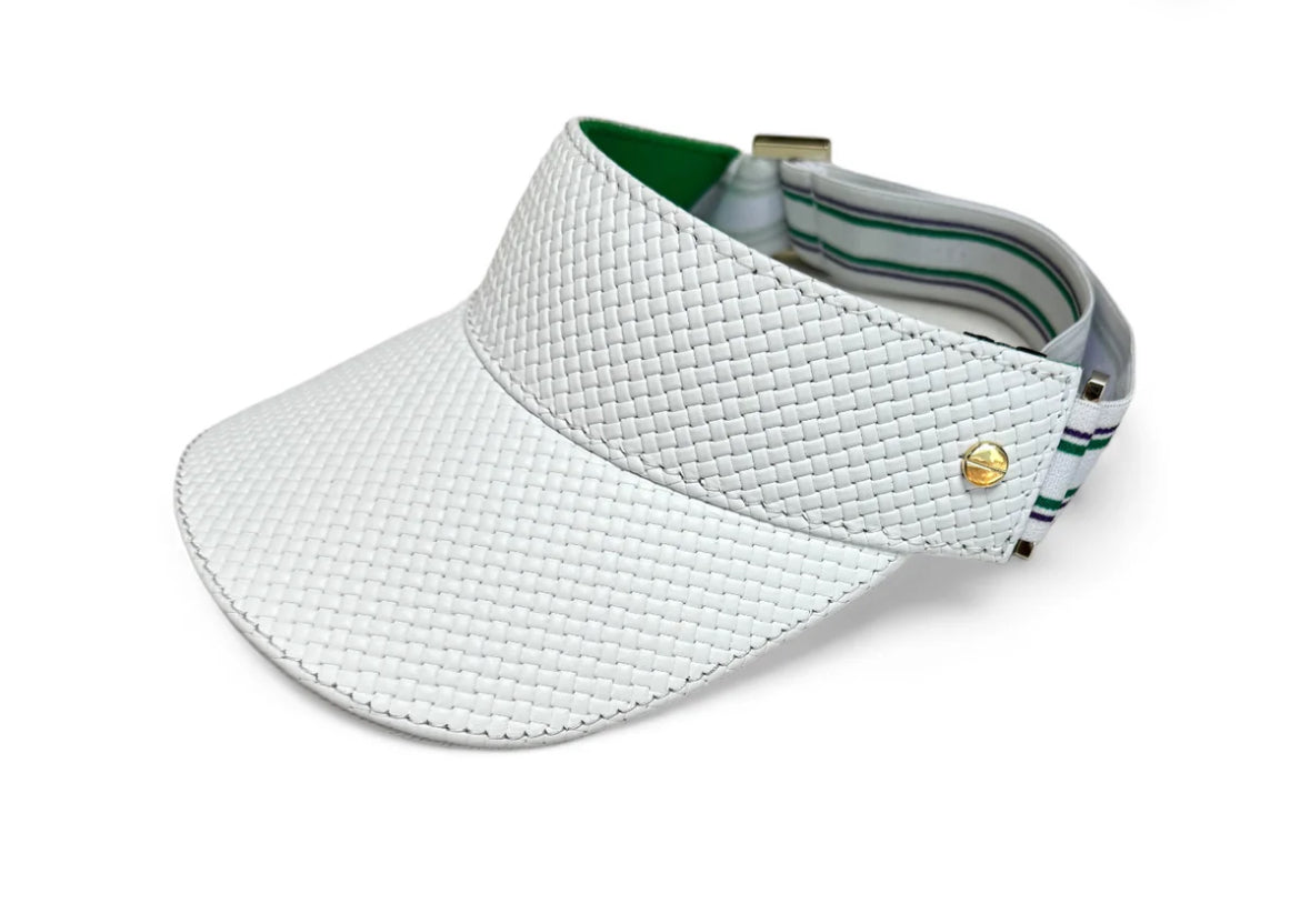 The Visor- WIMBY Edition- white basket wave and gold