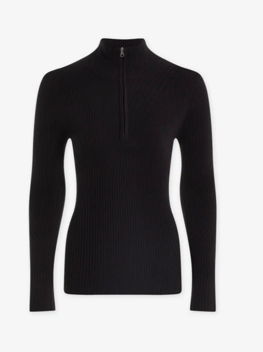 Demi 2.0 Half-Zip Knit- Black