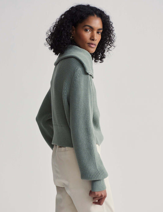 Mentone Half-Zip Knit Pullover-lily pad