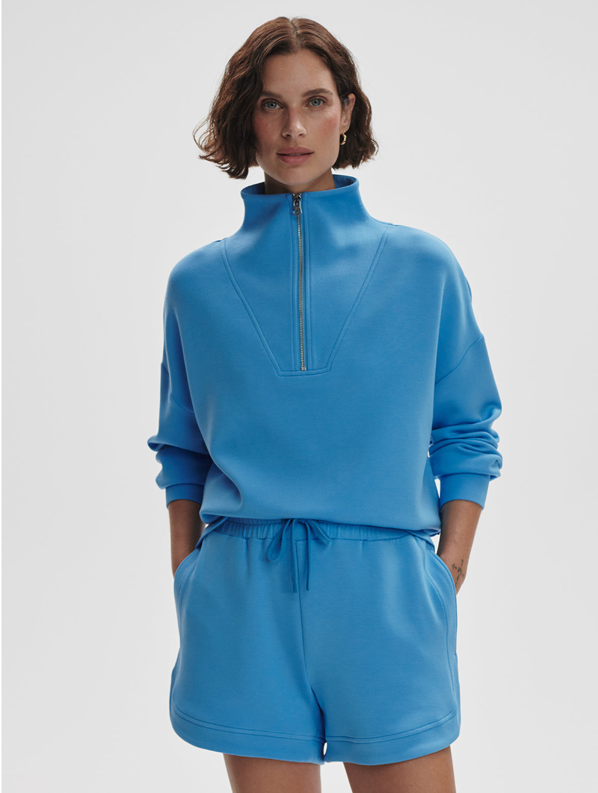 Hawley Half- Zip- Azure Blue