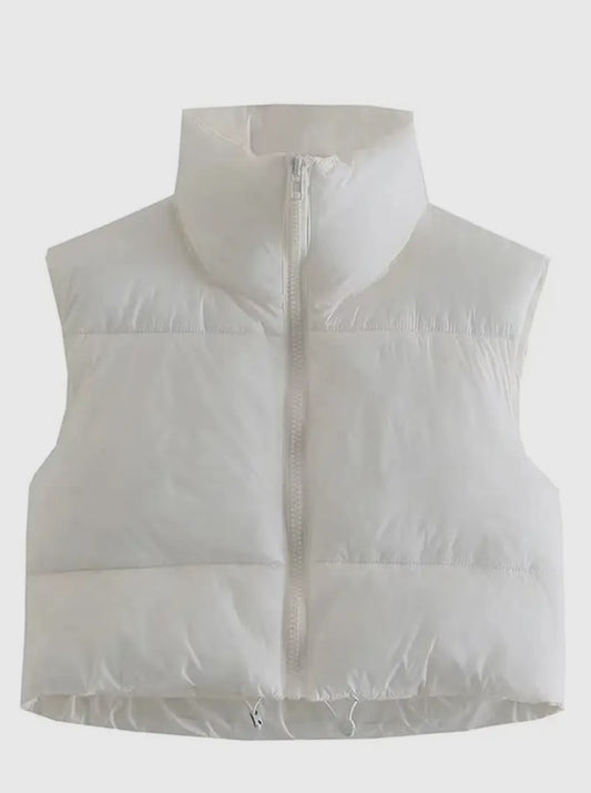 Cropped puffer vest