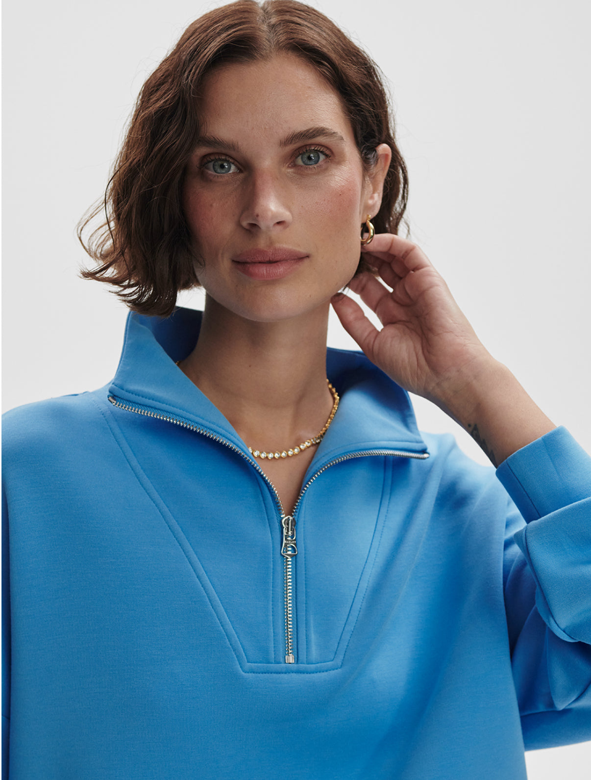 Hawley Half- Zip- Azure Blue