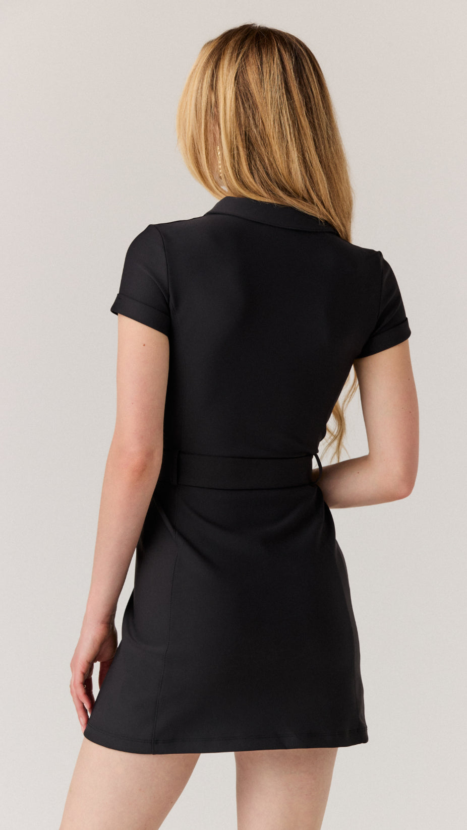 Everyday Belted Golf Dress-black