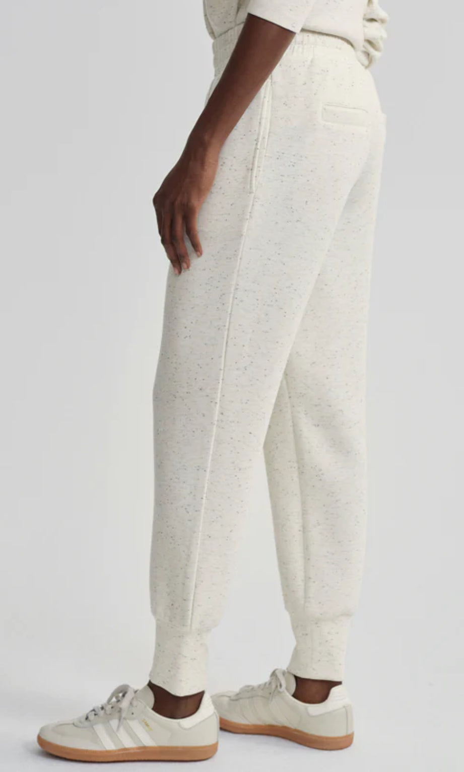 Slim Cuff Pant 25”- Ivory Marl Fleck