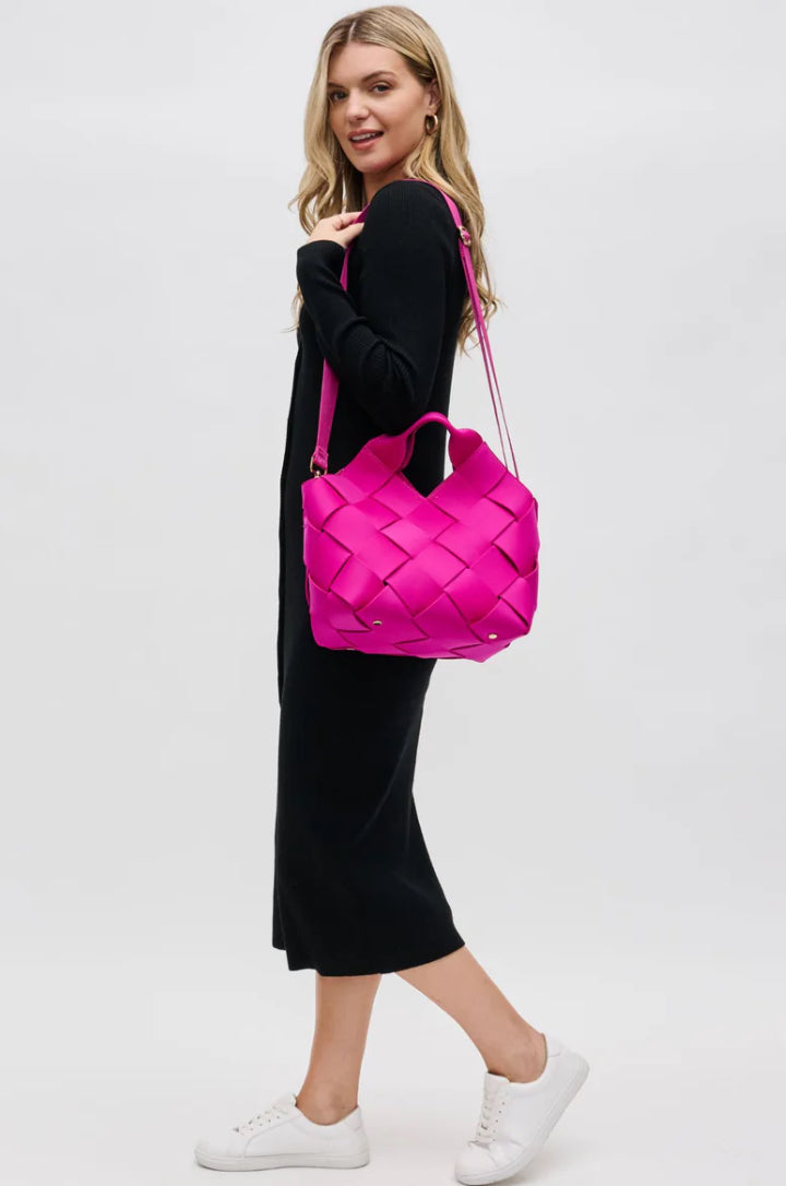 Resilience Woven Tote- Fuchia