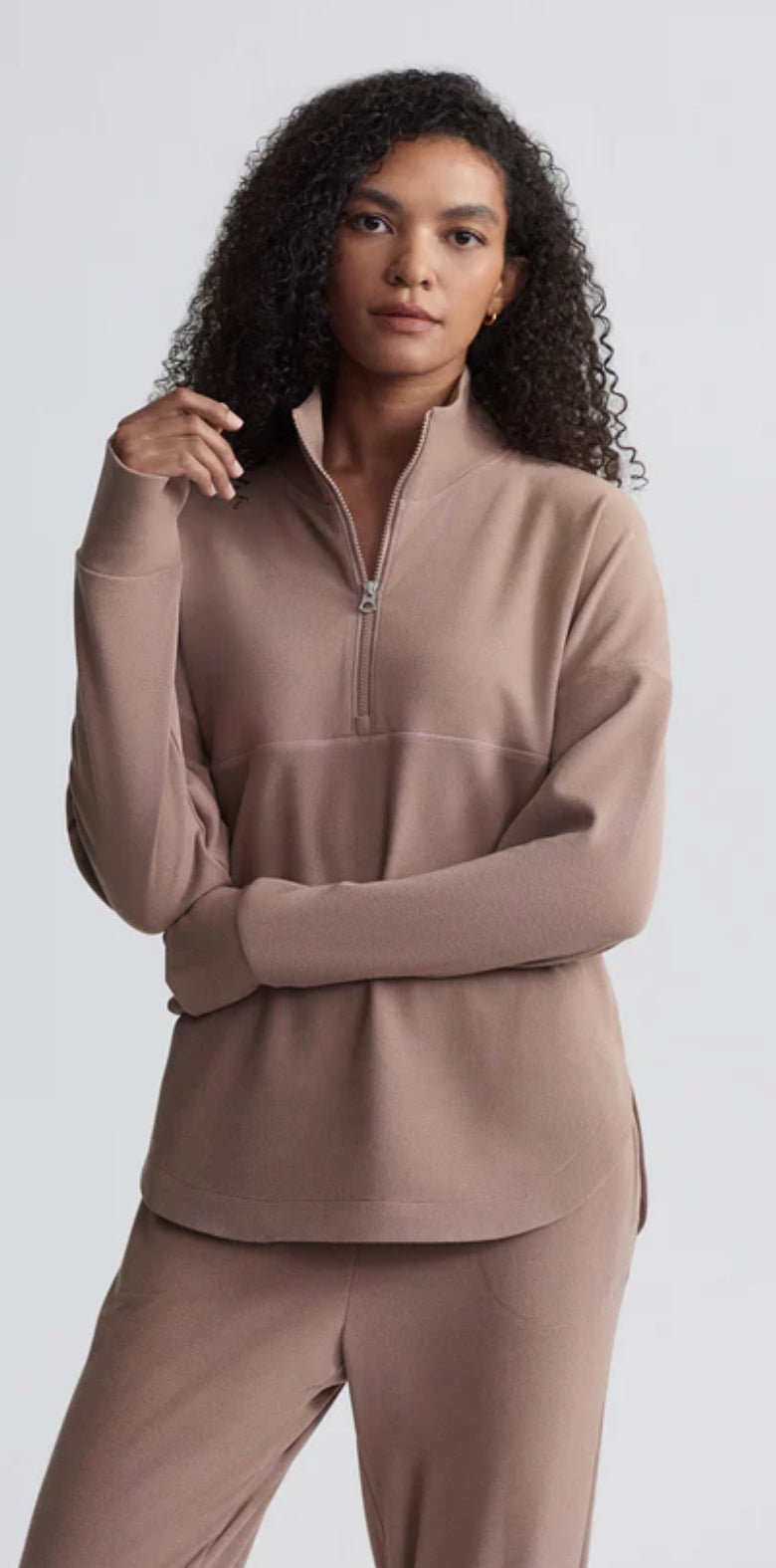 Erina Half-Zip Midlayer- Shadow Rose Marl