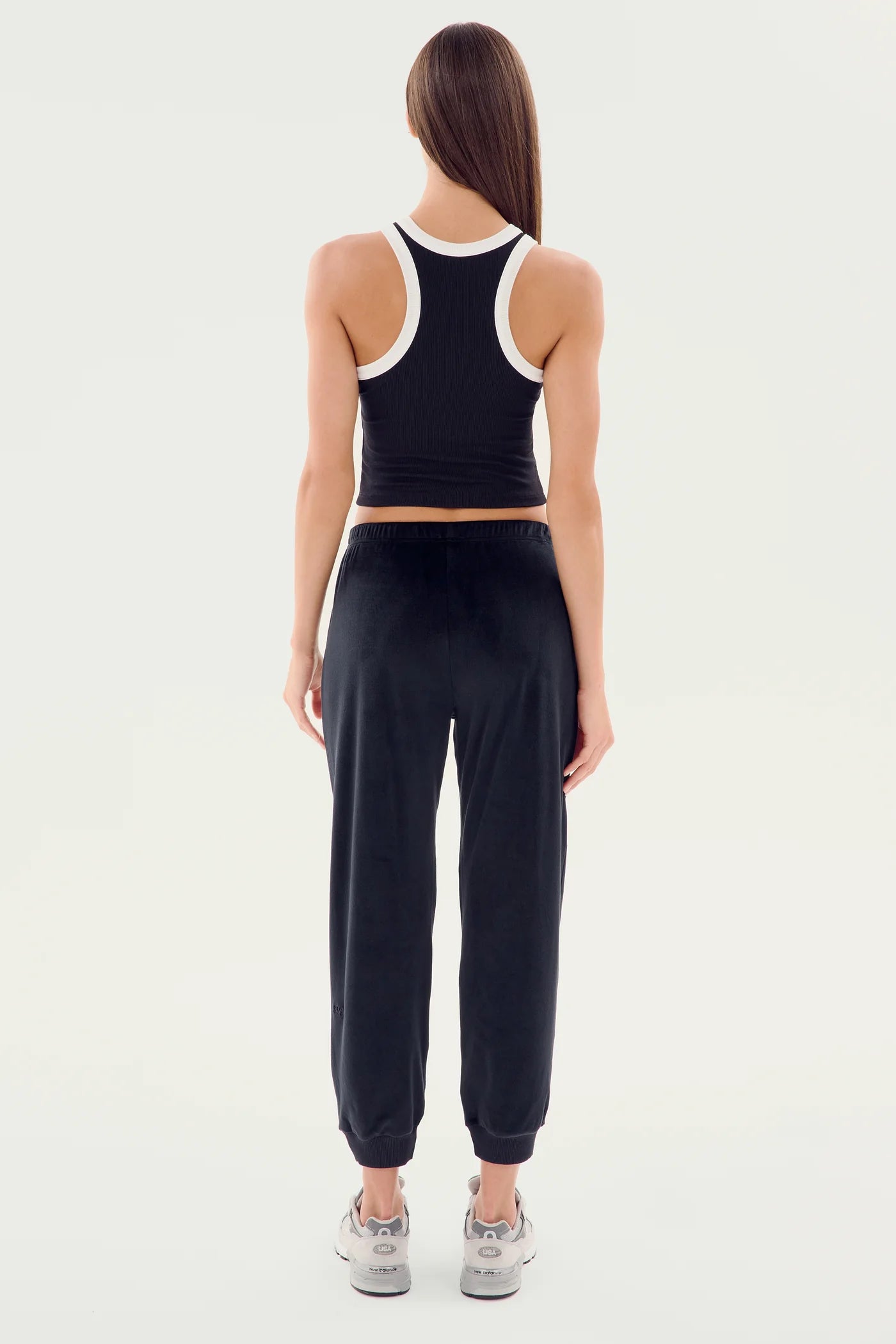 Kiki Rib Crop Tank-black/white