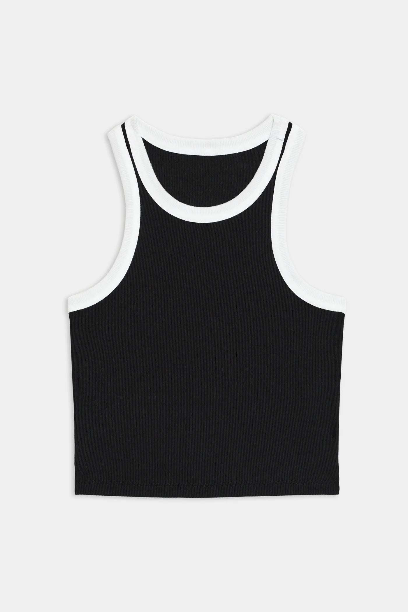 Kiki Rib Crop Tank-black/white