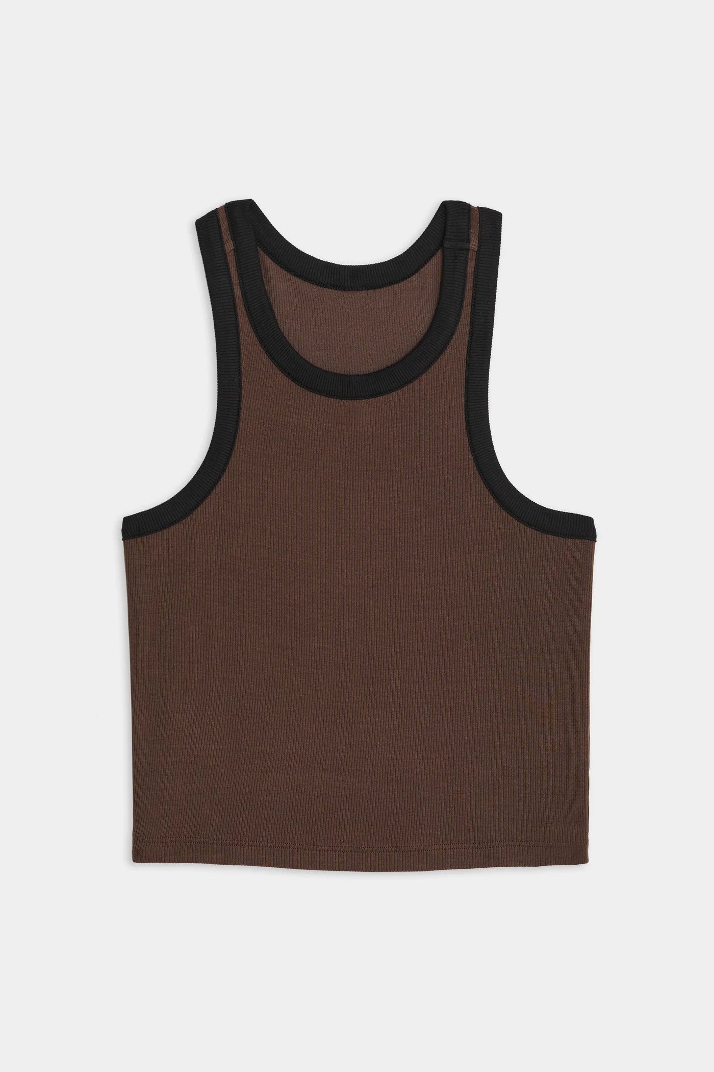 Kiki Rib Crop Tank-black/dark chocolate