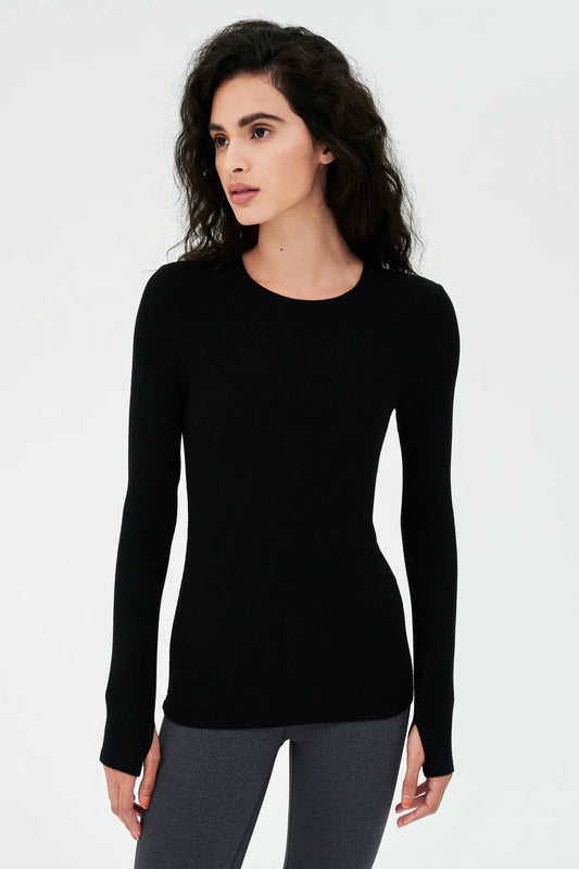 Louise Rib Long Sleeve- black