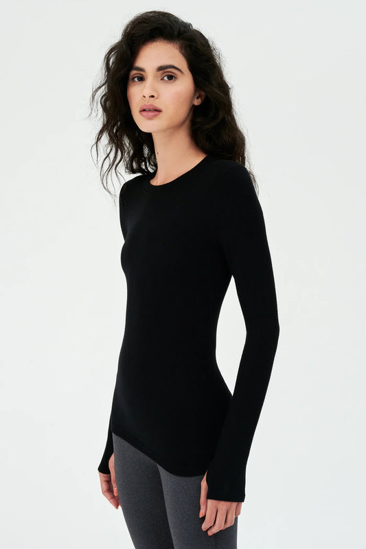 Louise Rib Long Sleeve- black