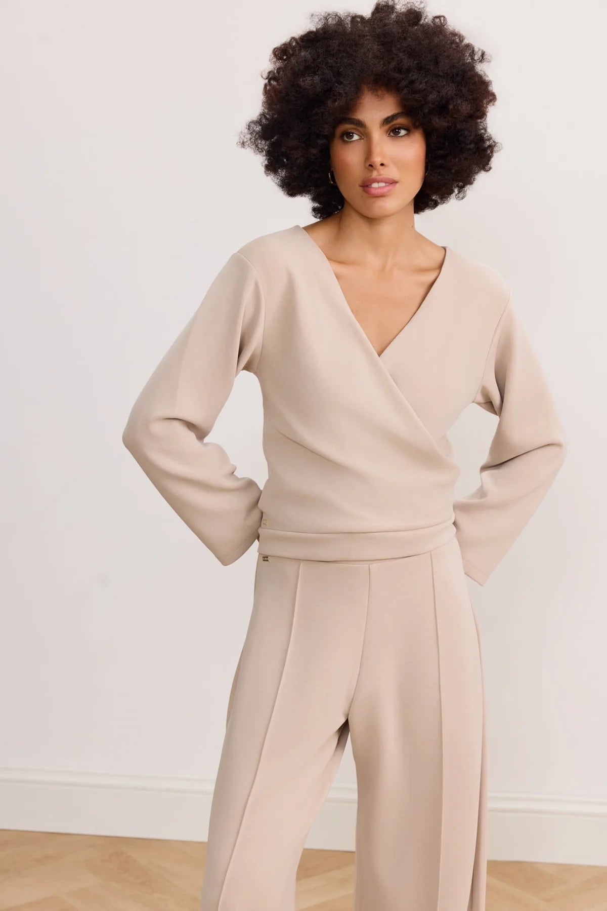 Lara Wrap Top- Beige