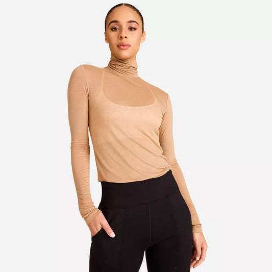 Washable Cashmere Turtleneck- Camel