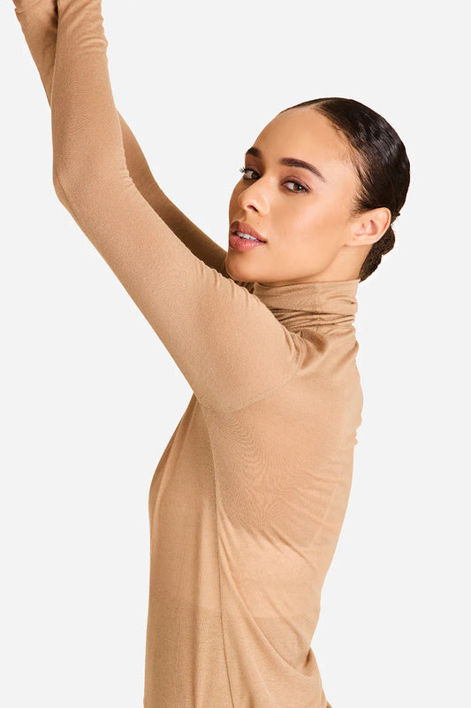 Washable Cashmere Turtleneck- Camel