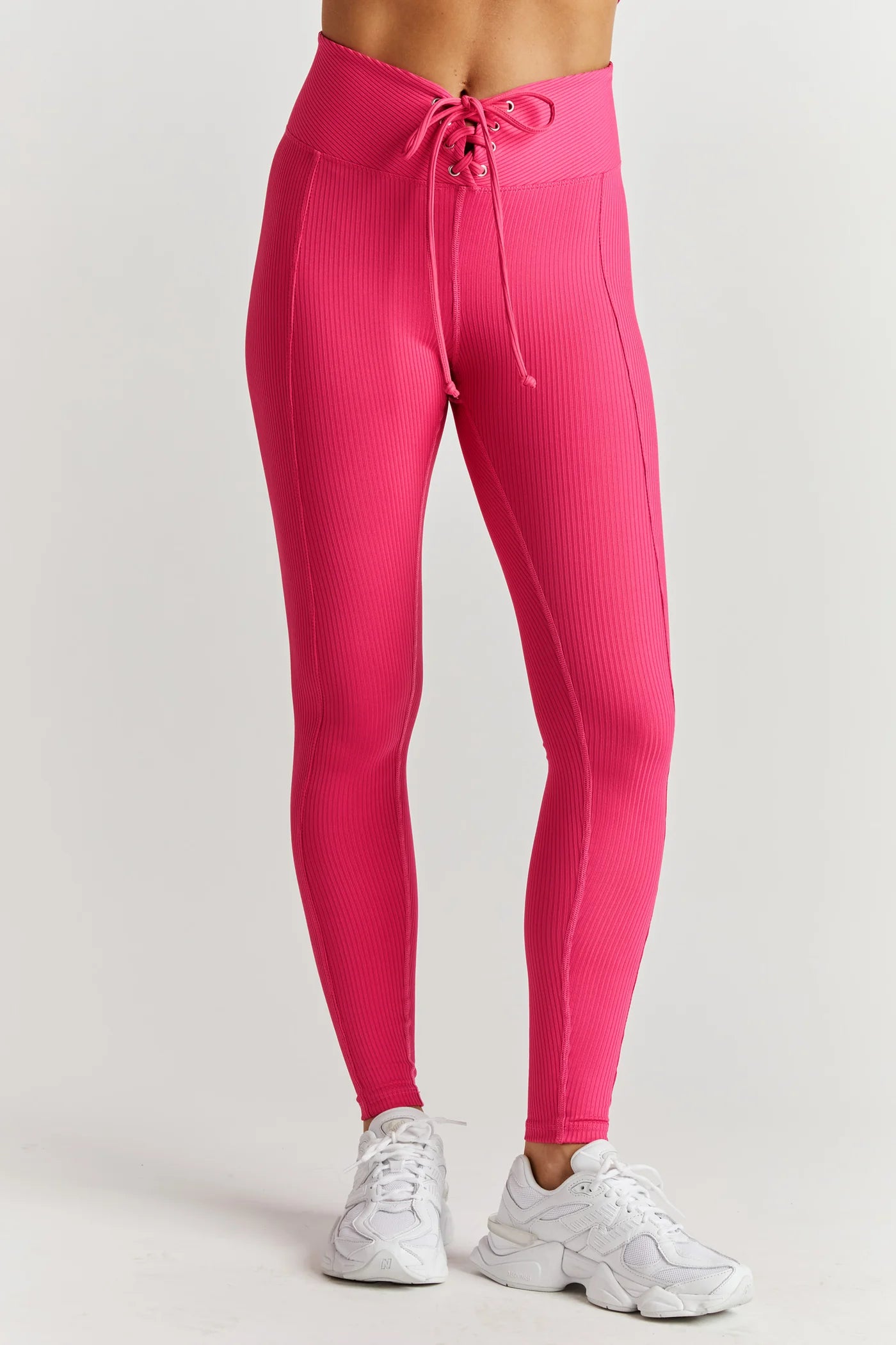 Ribbed Football Leggings-Magenta