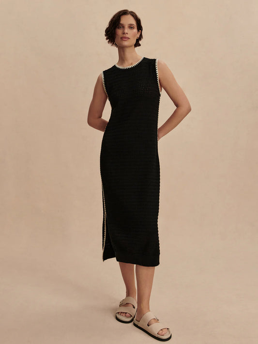 Dwight Tank Knit Midi Dress-Black