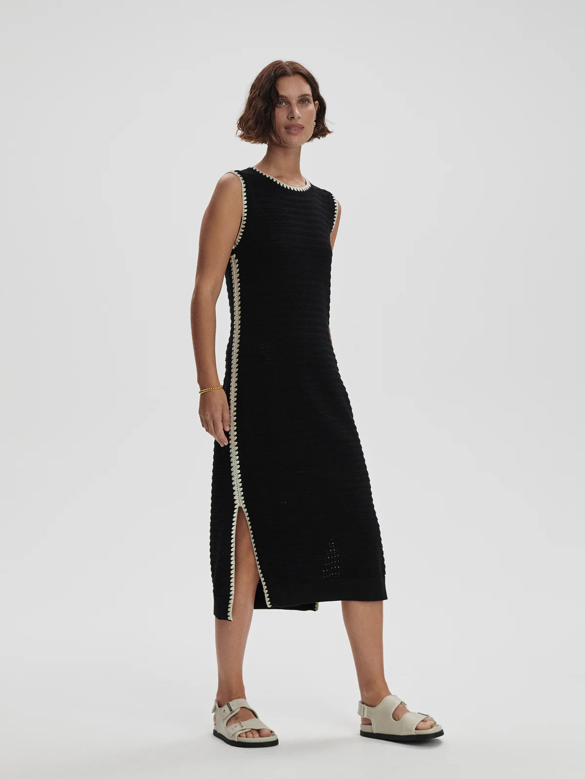 Dwight Tank Knit Midi Dress-Black