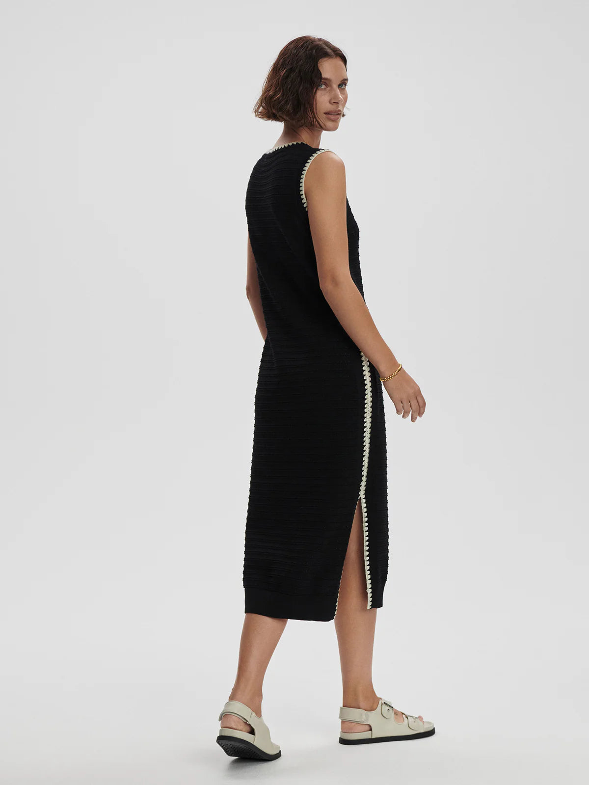 Dwight Tank Knit Midi Dress-Black