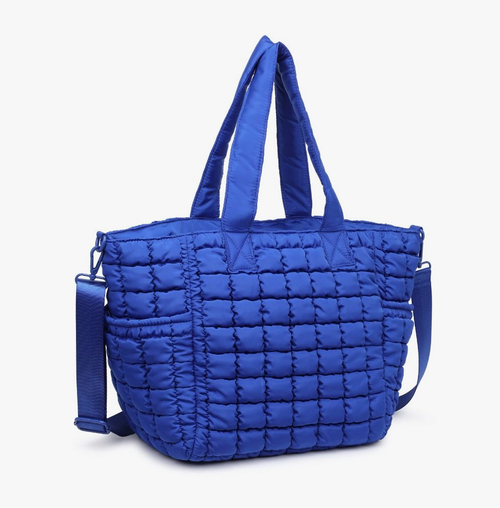 Dreamer Quilted Tote- Blue