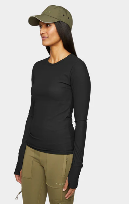 Long Sleeve Fitted Rib Crewneck