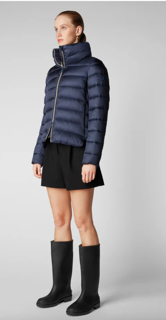 Elise Puffer Jacket-Blue Black