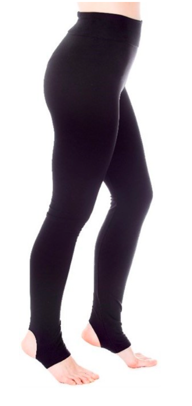 Fleece lined stirrup legging-matte black