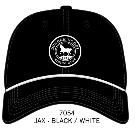 Black hat, with white rope & black patch