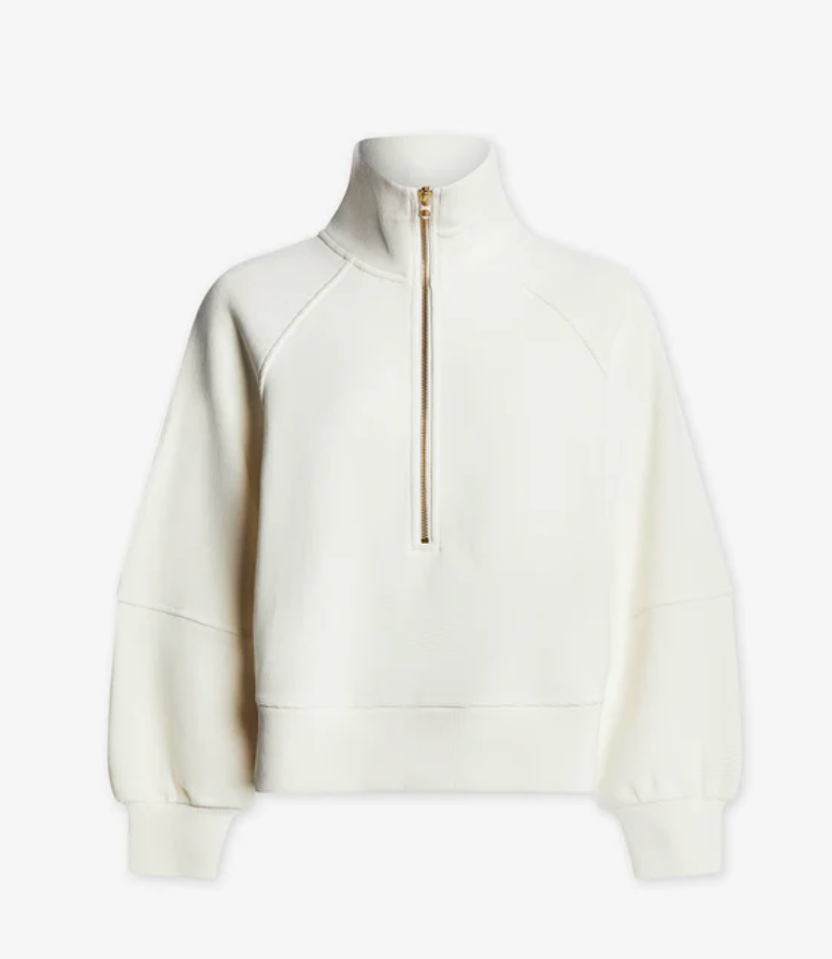 Milano Half-Zip Sweat- Ivory