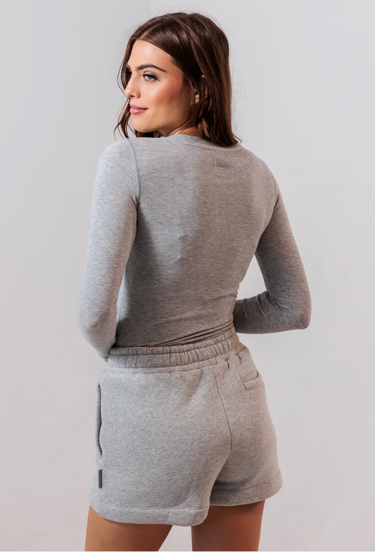 Essential Ribbed Long Sleeve — Cloud Grey