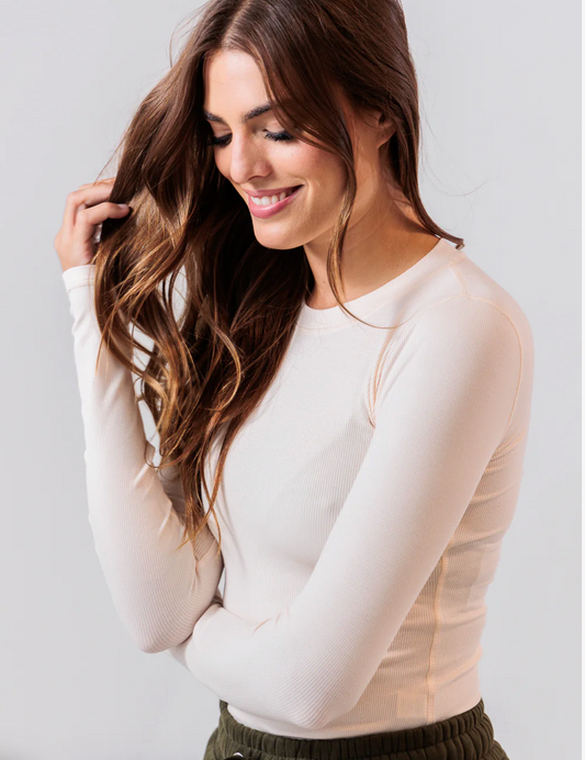 Essential Ribbed Long Sleeve — Cream