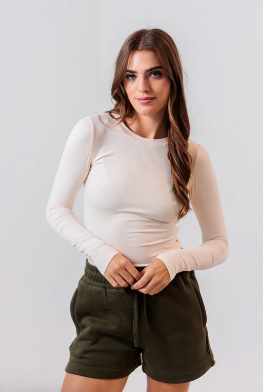 Essential Ribbed Long Sleeve — Cream