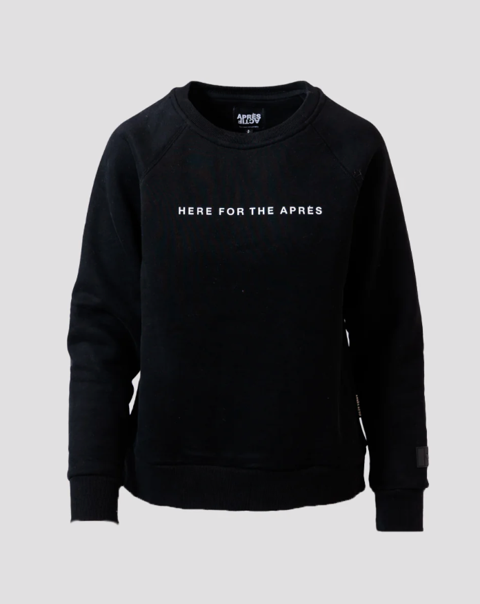 Here for the Après Crewneck-Black