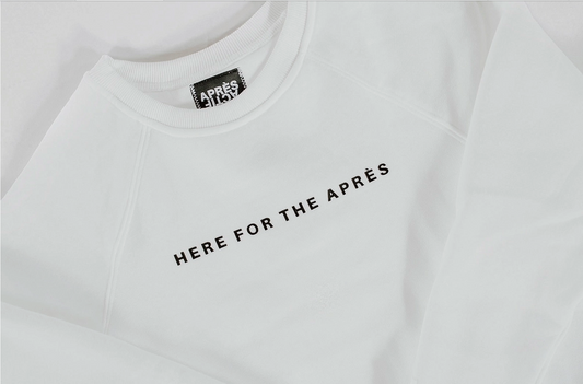 Here for the Après Crewneck-White