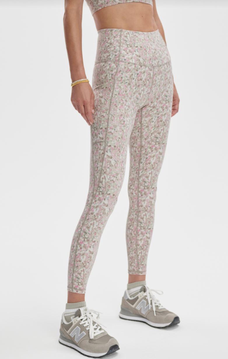 Move Pocket High Legging 25"- Rose Watercolour Floral