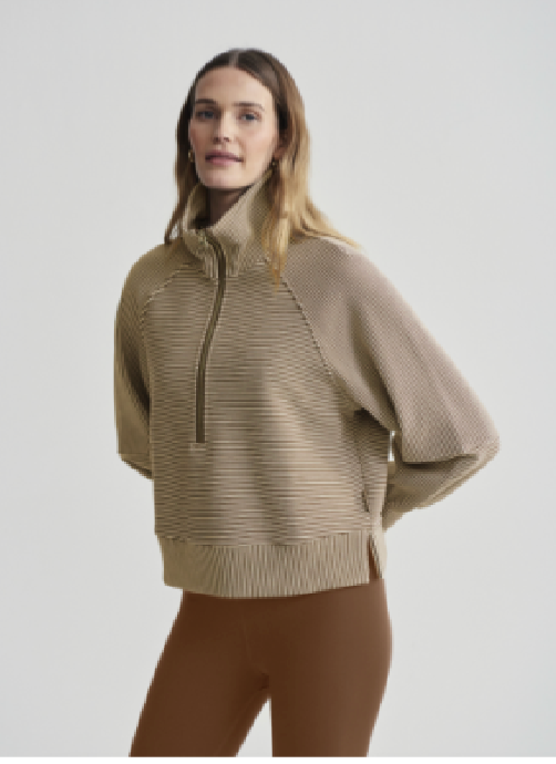 Milano 2.0 Half-Zip Sweat- Golden Bronze/Egret
