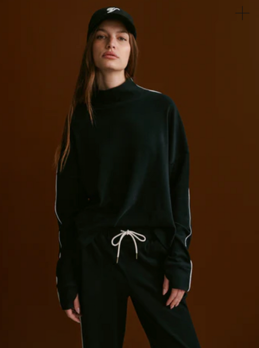 Rona High-Neck Active Sweat-Black/Snow White