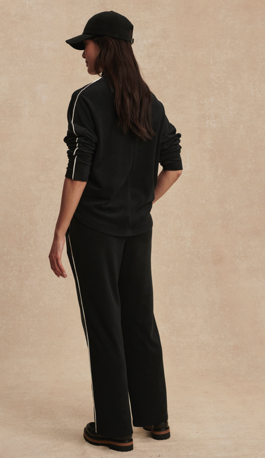 Brushed Rib Straight Leg Pant 28 - Black / Snow White