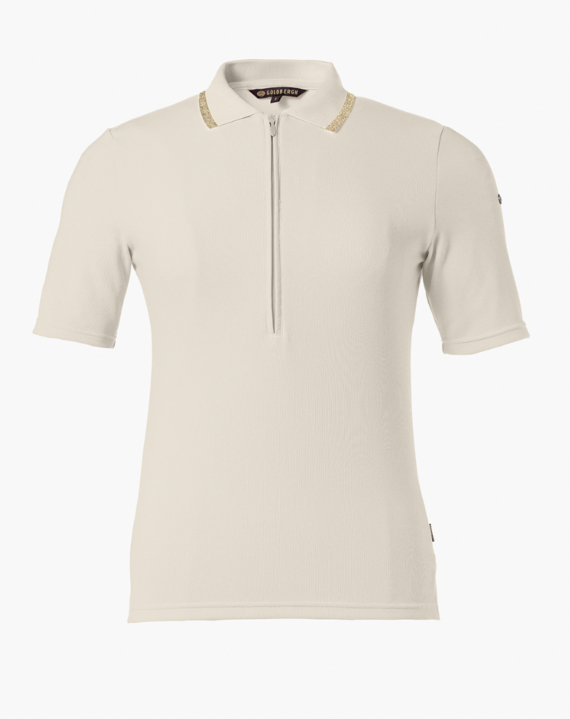 Cassia Short Sleeve Polo Shirt- champange