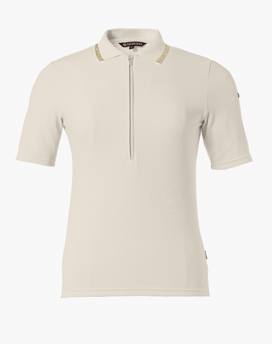 Cassia Short Sleeve Polo Shirt- champange
