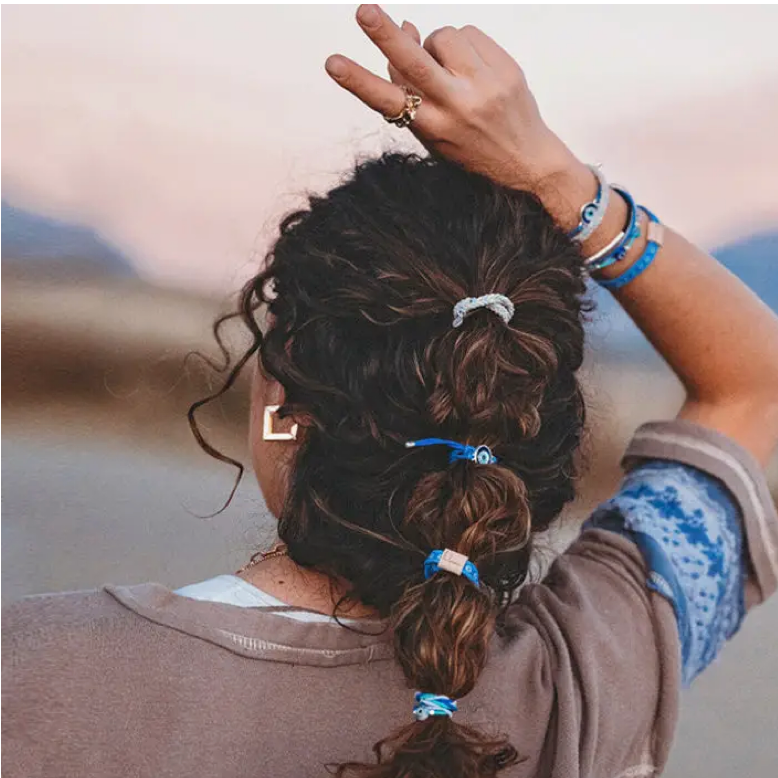 "Resist" Blue Evil Eye Hair Tie Bracelets