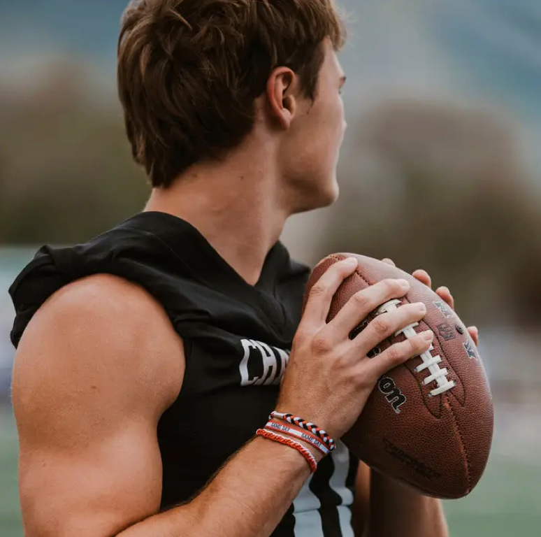 "Game Day" Red, Black & White Hair Tie Bracelets